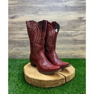 Ariat Women - Size 8B - Red Sangria Tailgate Snip Toe Cowboy Boots 10029677